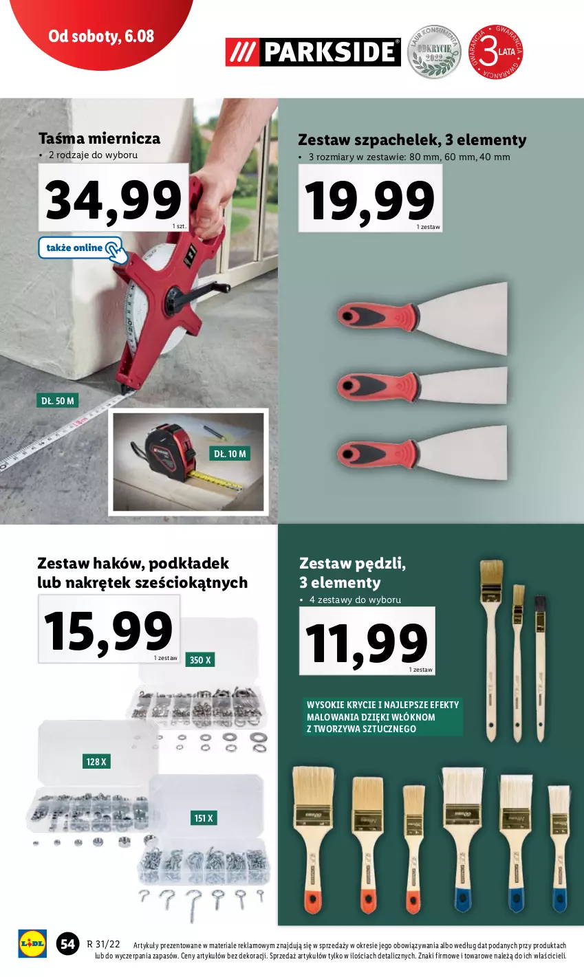 Gazetka promocyjna Lidl - GAZETKA - ważna 01.08 do 06.08.2022 - strona 58 - produkty: Podkład, Sok, Taśma miernicza, Zestaw pędzli