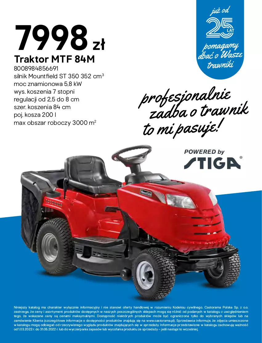 Gazetka promocyjna Castorama - Katalog Ogrody 2022 - ważna 01.03 do 31.10.2022 - strona 244 - produkty: Astor, Fa, Gra, Kosz, Rama, Top, Traktor