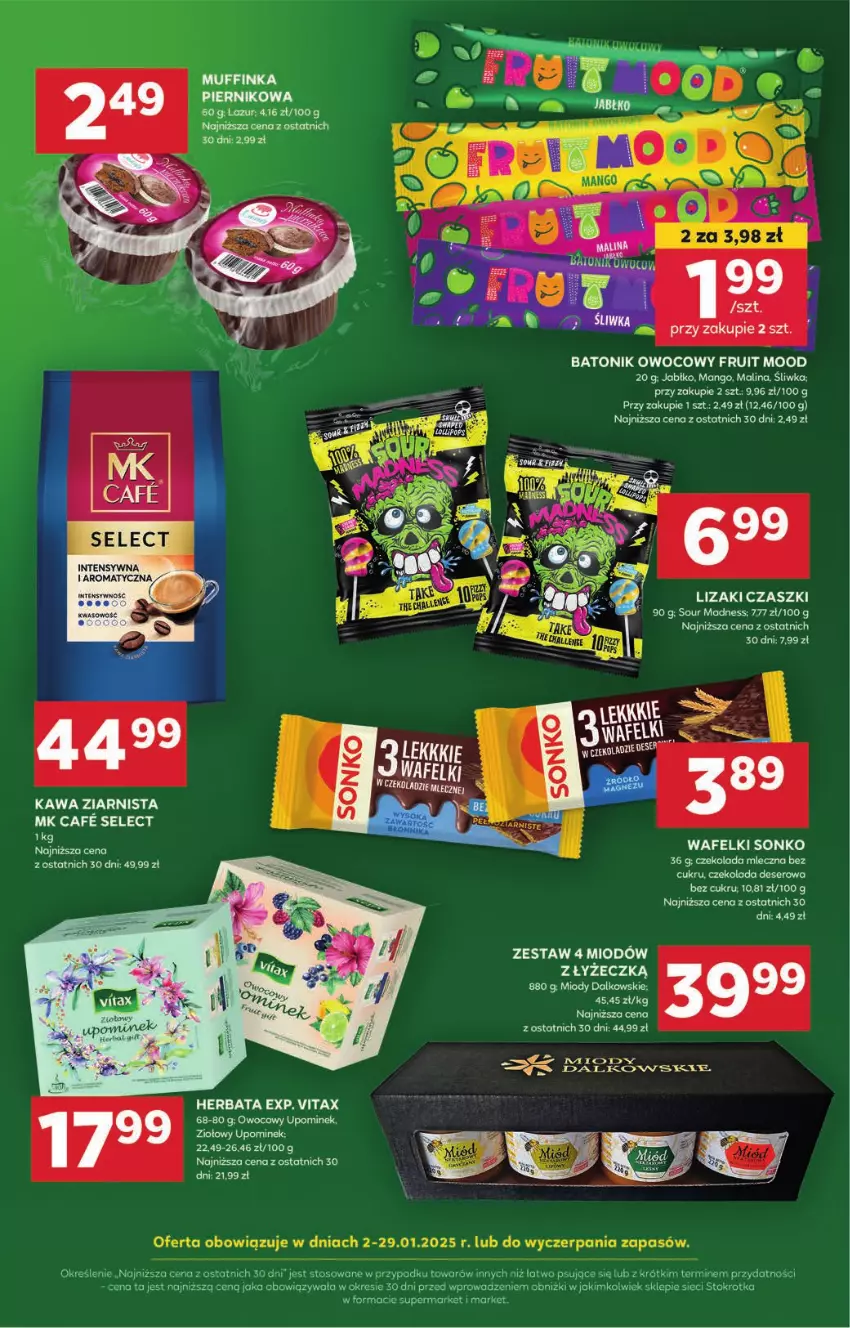 Gazetka promocyjna Stokrotka - Supermarket Opole/Radom - ważna 16.01 do 22.01.2025 - strona 23 - produkty: Baton, Czekolada, Czekolada mleczna, Deser, Herbata, Inka, Kawa, Lazur, Lizaki, Piernik, Ser, Sonko, Tonik, Vitax