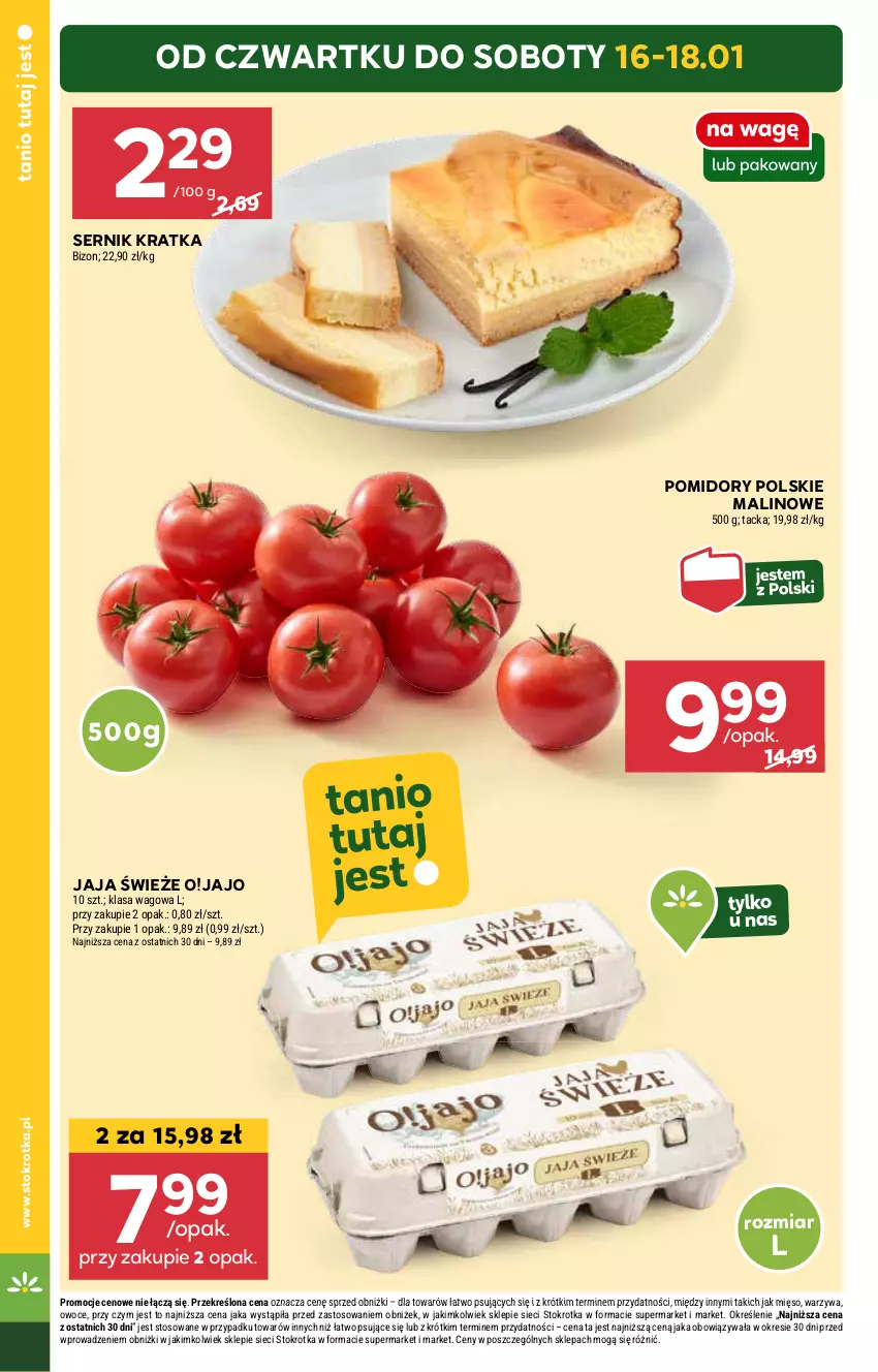 Gazetka promocyjna Stokrotka - Supermarket Opole/Radom - ważna 16.01 do 22.01.2025 - strona 4 - produkty: Jaja, Mięso, Owoce, Pomidory, Ser, Warzywa