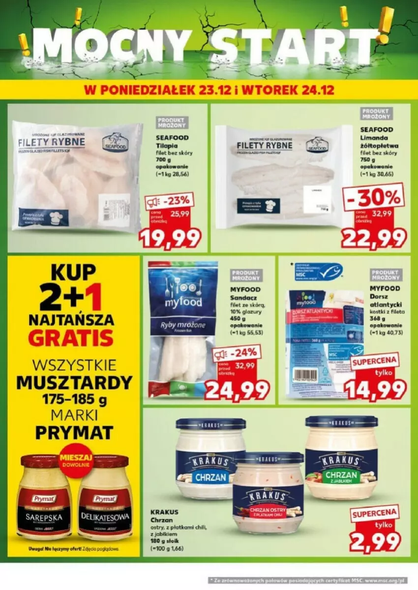 Gazetka promocyjna Kaufland - ważna 23.12 do 24.12.2024 - strona 45 - produkty: Chrzan, Dorsz, Gra, Krakus, Mus, Prymat, Sandacz, Sandacz filet, Top, Waga