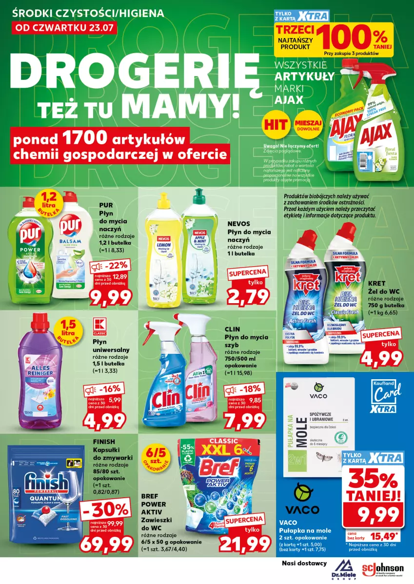 Gazetka promocyjna Kaufland - Mocny Start - ważna 27.07 do 29.07.2026 - strona 20 - produkty: Bref, Clin, Do mycia naczyń, Dzieci, Finish, Ocet, Piec, Płyn do mycia, Płyn do mycia naczyń, Pur, Szal, Zawieszki, Zmywarki