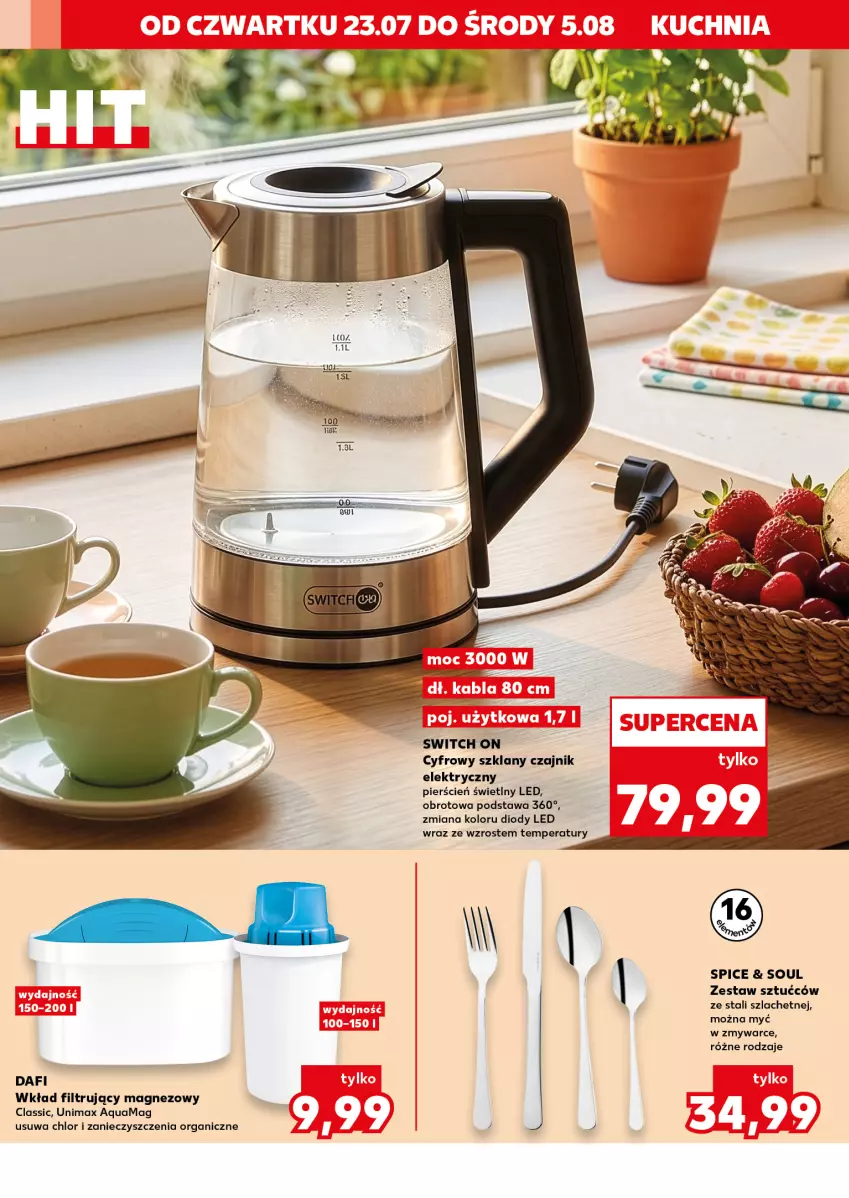 Gazetka promocyjna Kaufland - Mocny Start - ważna 27.07 do 29.07.2026 - strona 24 - produkty: Cień, Czajnik, Czajnik elektryczny, Magnez, Wkład filtrujący, Zestaw sztućców