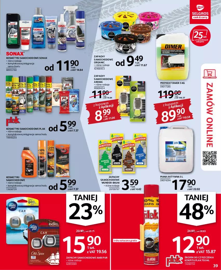 Gazetka promocyjna Selgros - Oferta przemysłowa - ważna 19.04 do 04.05.2022 - strona 39 - produkty: Ambi Pur, Gra, Pur, Sonax