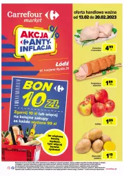 Gazetka promocyjna Carrefour - Gazetka Market - Gazetka - ważna od 20.02 do 20.02.2023 - strona 1 - produkty: Piwa, Piec, Kurczak, Polędwica, Gra, Telefon, Papier, Rama, Jabłka