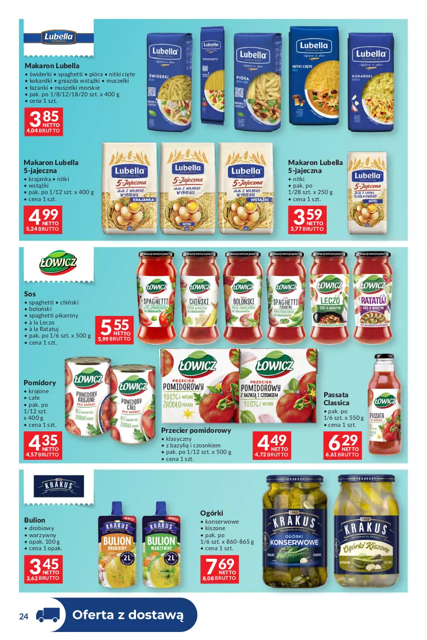 Gazetka promocyjna Makro - Dystrybucja do sklepów - ważna 09.06 do 06.07.2026 - strona 24 - produkty: Bazyl, Bell, Bella, Bulion, Lion, Lubella, Makaron, Mus, Pomidory, Ser, Sos, Spaghetti
