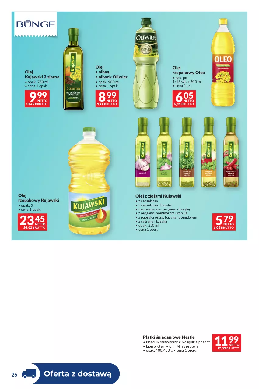 Gazetka promocyjna Makro - Dystrybucja do sklepów - ważna 09.06 do 06.07.2026 - strona 26 - produkty: Bazyl, Cini Minis, Danio, Kujawski, Lion, Nesquik, Nestlé, Olej, Olej rzepakowy, Oleo