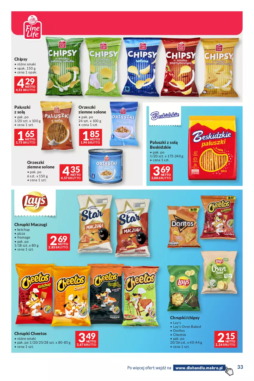 Gazetka promocyjna Makro - Dystrybucja do sklepów - ważna 09.06 do 06.07.2026 - strona 33 - produkty: Beskidzki, Cheetos, Chipsy, Chrupki, Ketchup, Lay’s, Orzeszki, Orzeszki ziemne, Pizza