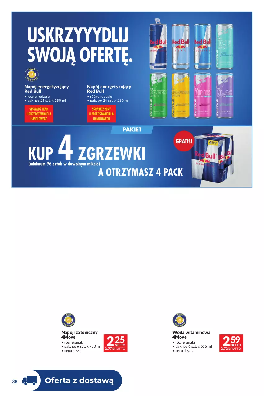 Gazetka promocyjna Makro - Dystrybucja do sklepów - ważna 09.06 do 06.07.2026 - strona 38 - produkty: Napój, Napój izotoniczny, Red Bull, Woda