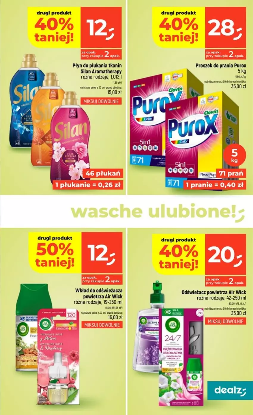 Gazetka promocyjna Dealz - NOWA GAZETKA - ważna 24.09 do 29.09.2026 - strona 41 - produkty: Air Wick, Odświeżacz powietrza, Płyn do płukania, Proszek do prania, Pur, Silan