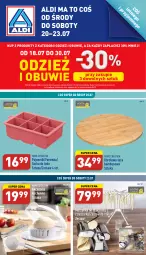 Gazetka promocyjna Aldi - Zaplanuj zakupy z wyprzedzeniem - Gazetka - ważna od 30.07 do 30.07.2022 - strona 1 - produkty: Makaron, Pojemnik, Taca, Szynka, Obuwie, Maszynka, Olej