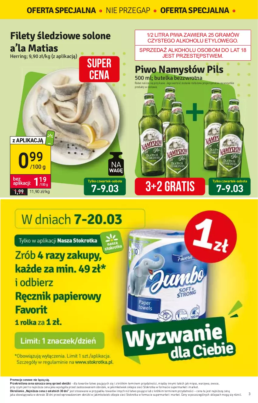 Gazetka promocyjna Stokrotka - Market - ważna 07.03 do 13.03.2024 - strona 3 - produkty: Gra, Mięso, Owoce, Piwa, Por, Warzywa