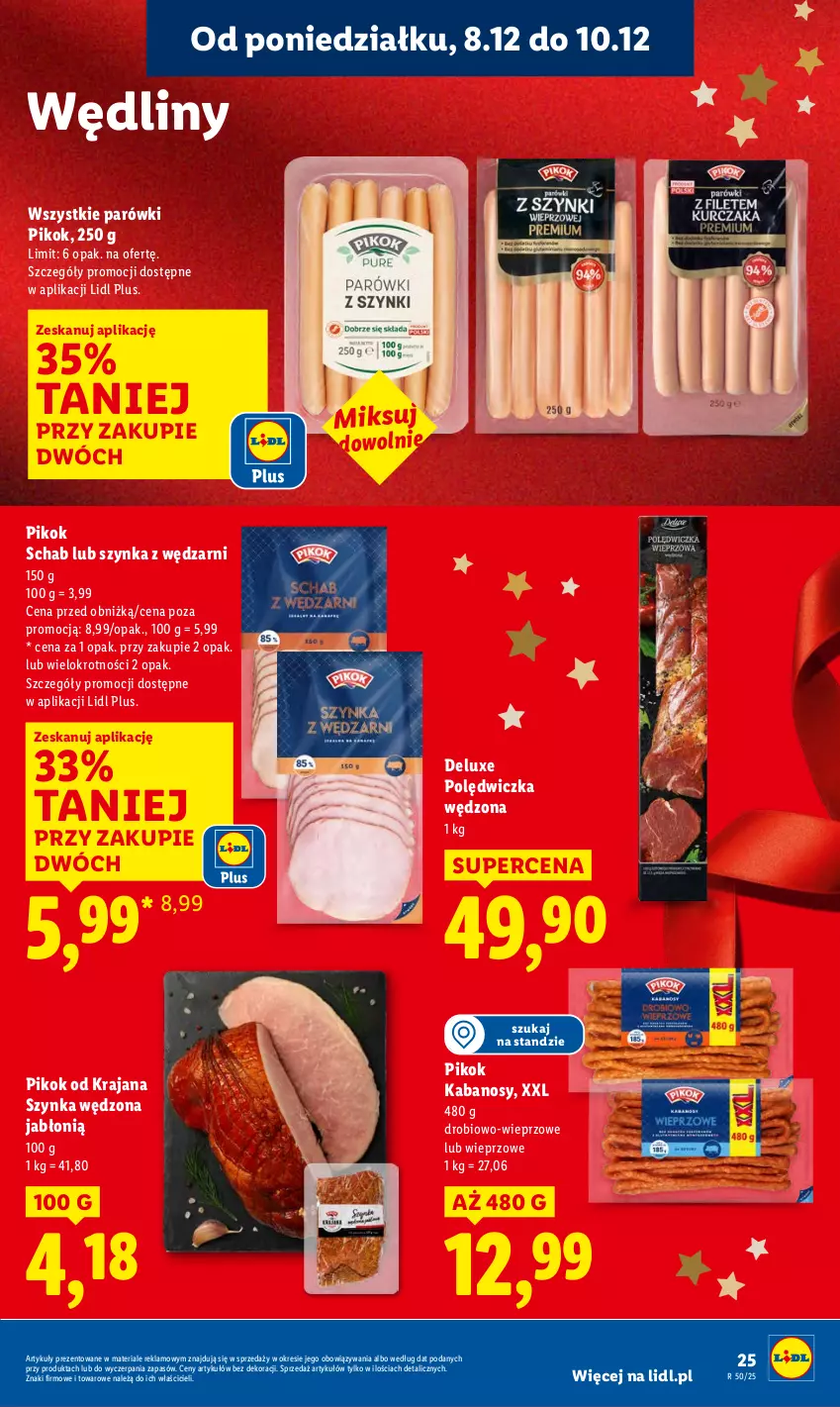 Gazetka promocyjna Lidl - GAZETKA - ważna 08.12 do 10.12.2025 - strona 33 - produkty: Kabanos, Parówki, PIKOK, Szynka