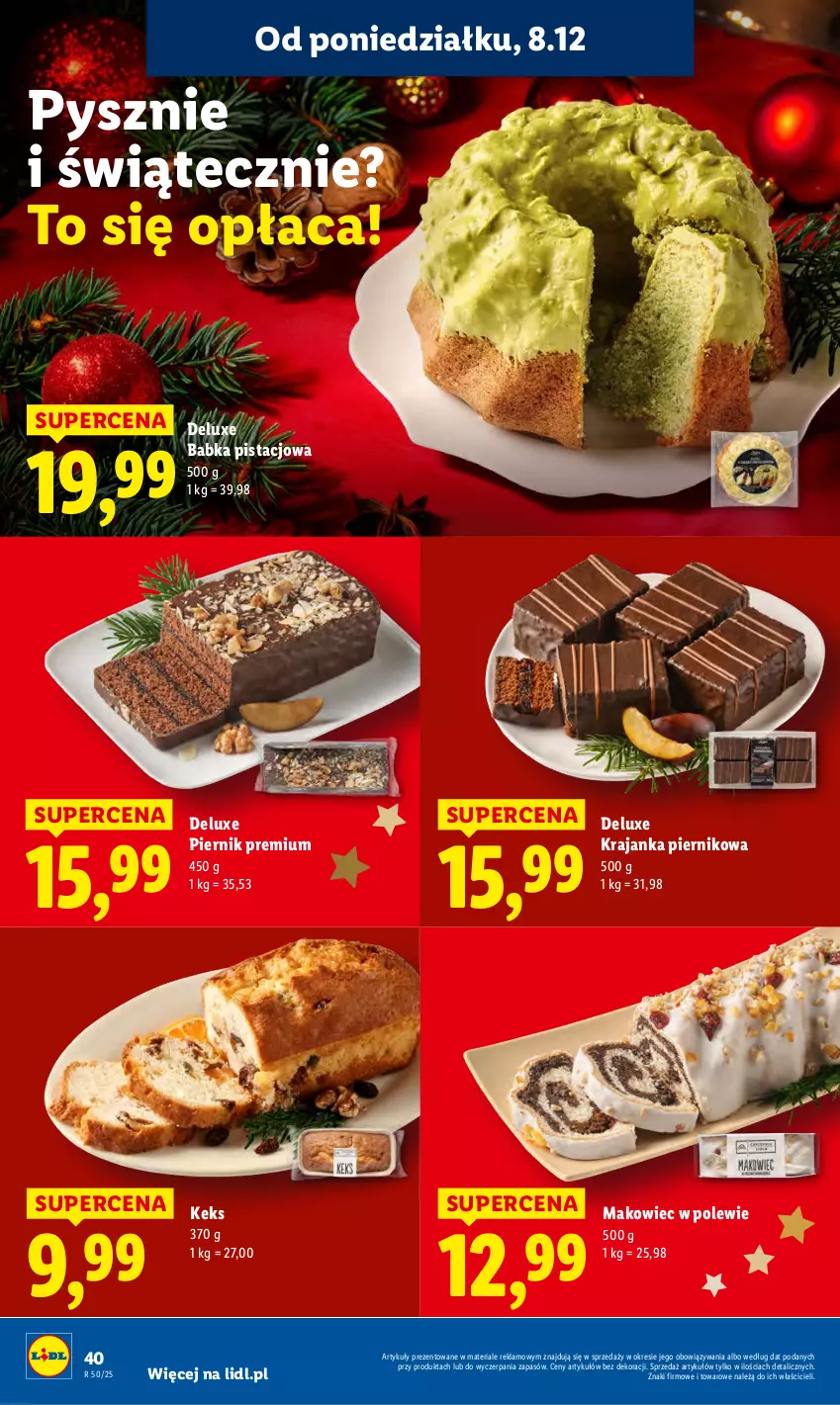 Gazetka promocyjna Lidl - GAZETKA - ważna 08.12 do 10.12.2025 - strona 48 - produkty: Babka, Makowiec, Piernik