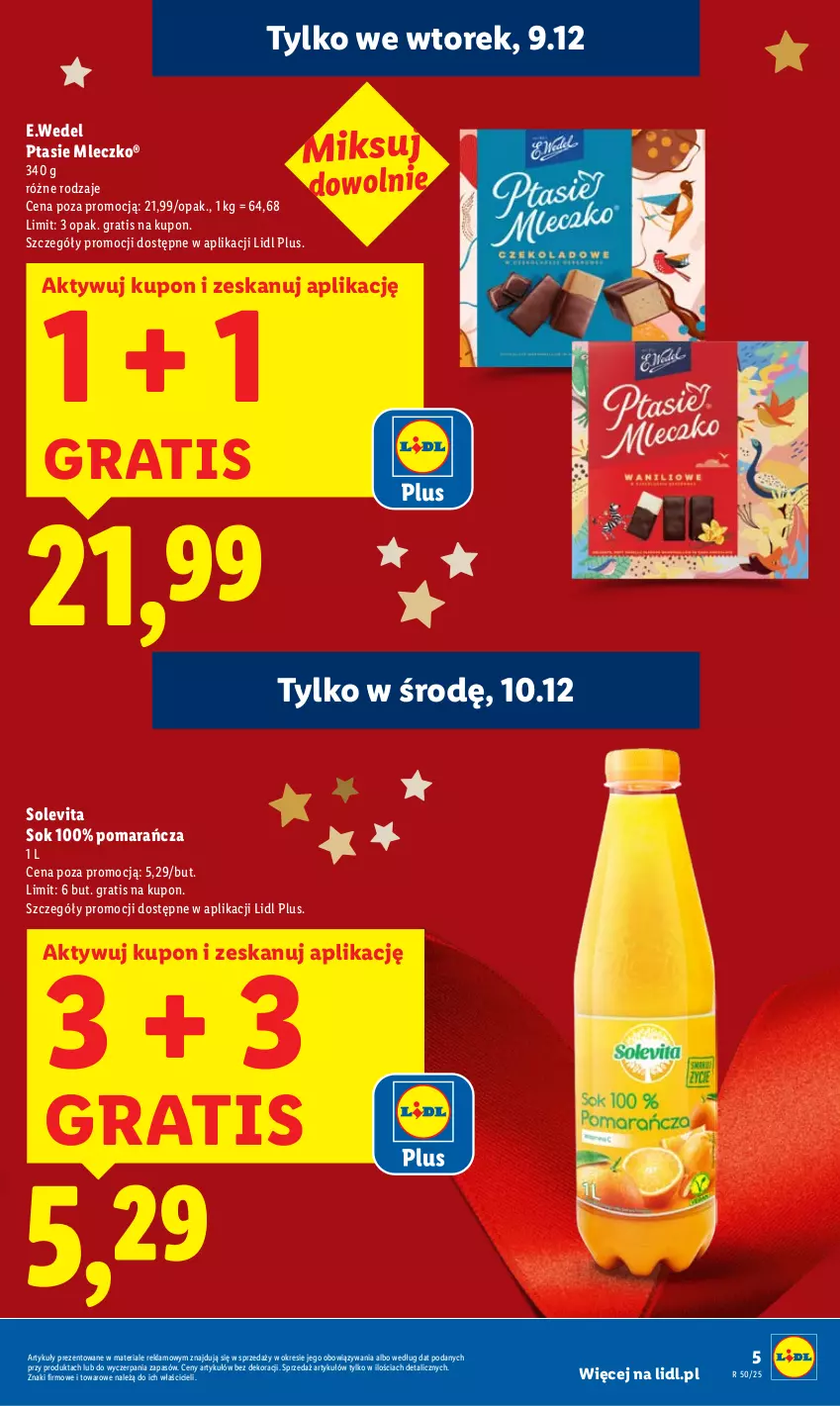 Gazetka promocyjna Lidl - GAZETKA - ważna 08.12 do 10.12.2025 - strona 5 - produkty: Gra, Mleczko, Ptasie mleczko, Sok