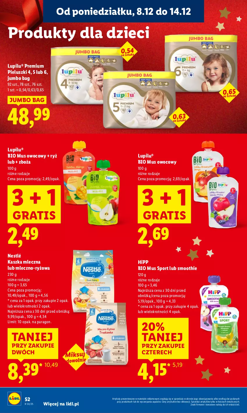 Gazetka promocyjna Lidl - GAZETKA - ważna 08.12 do 10.12.2025 - strona 60 - produkty: Dzieci, Gra, HiPP, Hipp Bio, Mus, Nestlé, O Bag, Por, Ryż, Smoothie, Sport