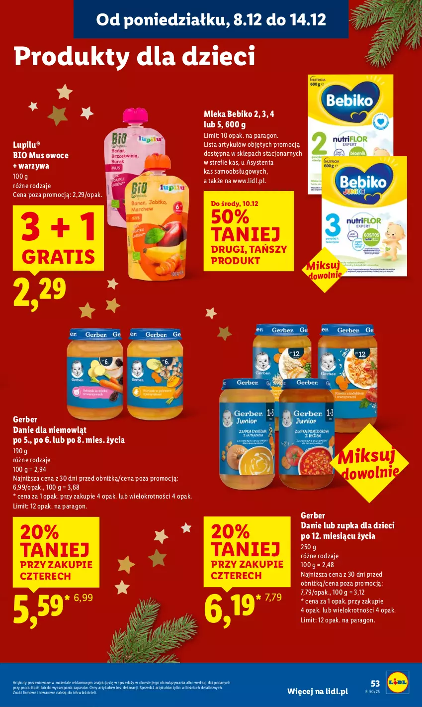 Gazetka promocyjna Lidl - GAZETKA - ważna 08.12 do 10.12.2025 - strona 61 - produkty: Bebiko, Dzieci, Gerber, Gra, Mus, Owoce, Warzywa