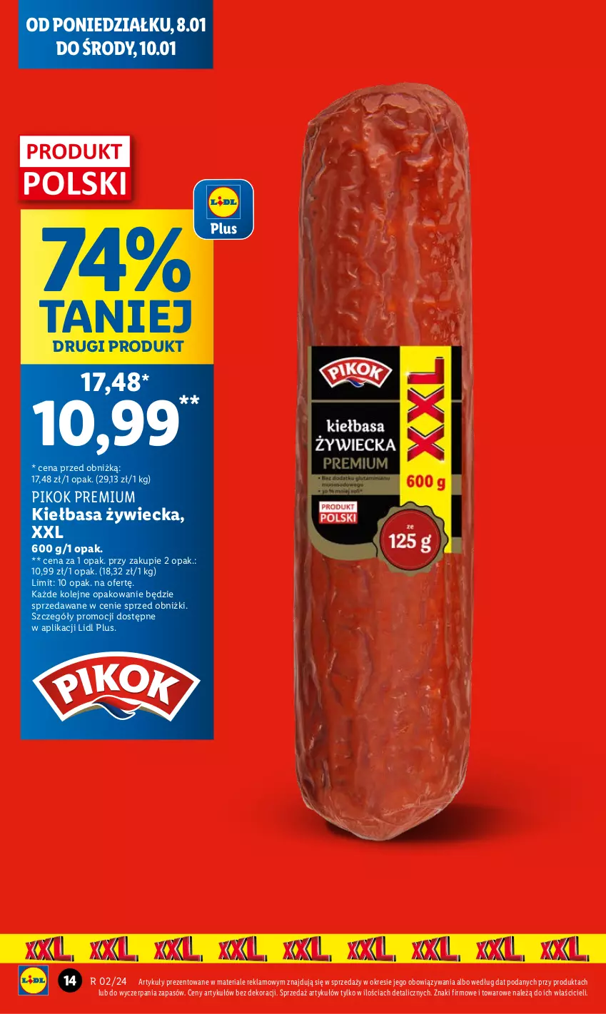 Gazetka promocyjna Lidl - GAZETKA - ważna 08.01 do 10.01.2024 - strona 16 - produkty: Kiełbasa, Olej, PIKOK