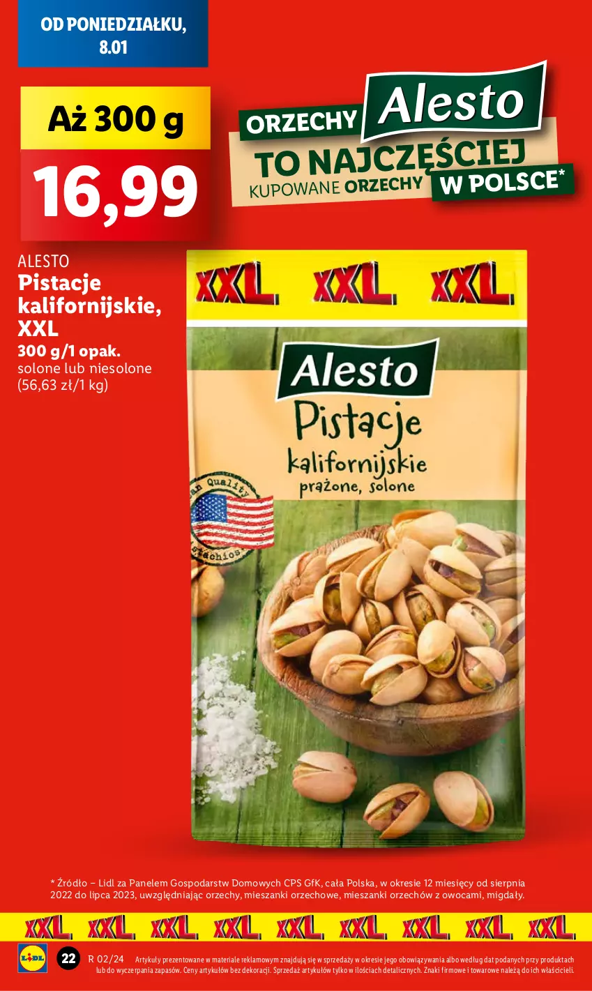 Gazetka promocyjna Lidl - GAZETKA - ważna 08.01 do 10.01.2024 - strona 24 - produkty: Migdały, Pistacje