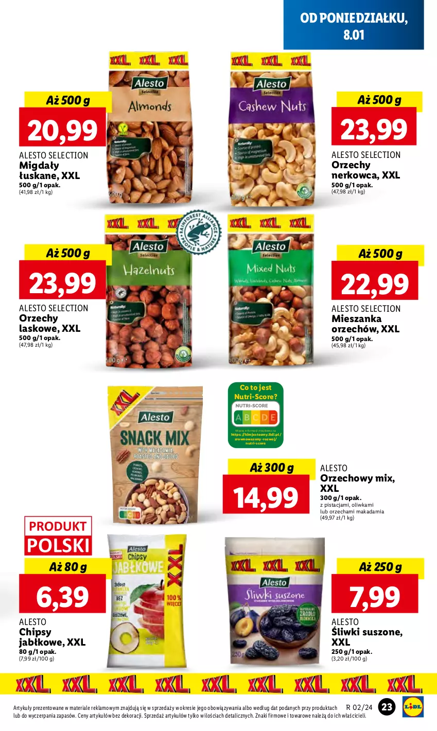 Gazetka promocyjna Lidl - GAZETKA - ważna 08.01 do 10.01.2024 - strona 25 - produkty: Chipsy, Migdały, Migdały łuskane, Wazon