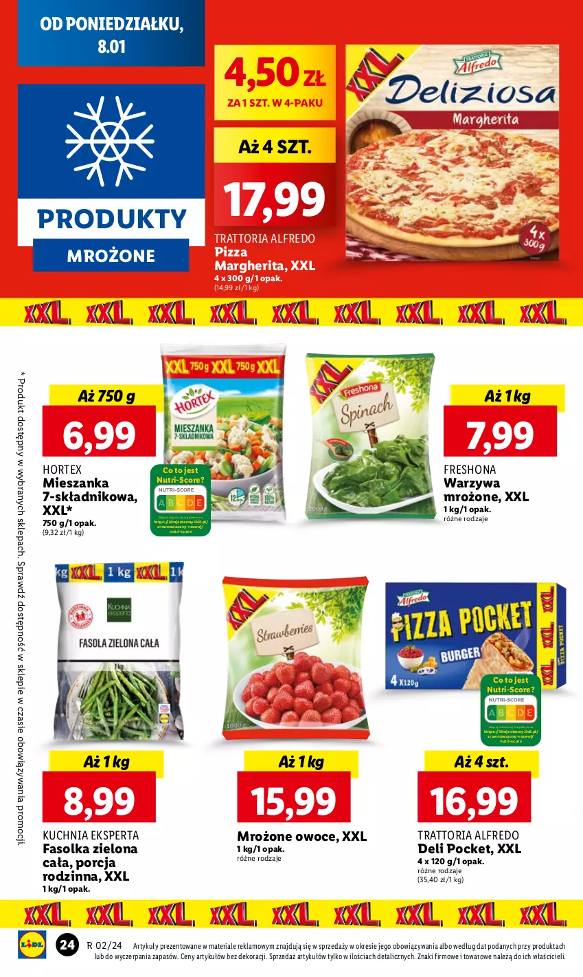 Gazetka promocyjna Lidl - GAZETKA - ważna 08.01 do 10.01.2024 - strona 26 - produkty: Fa, Hortex, Kuchnia, Owoce, Pizza, Pizza margherita, Por, Warzywa, Wazon