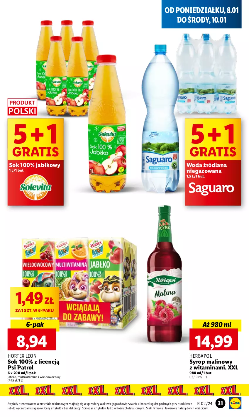 Gazetka promocyjna Lidl - GAZETKA - ważna 08.01 do 10.01.2024 - strona 33 - produkty: Gra, Herbapol, Hortex, LANA, Leon, Psi Patrol, Sok, Syrop, Woda