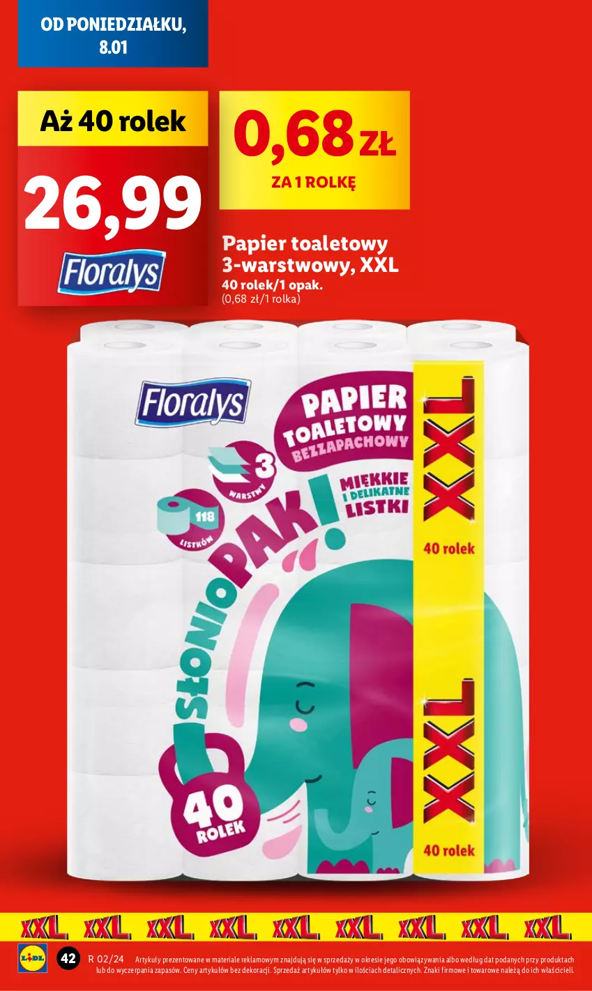 Gazetka promocyjna Lidl - GAZETKA - ważna 08.01 do 10.01.2024 - strona 44 - produkty: Papier, Papier toaletowy