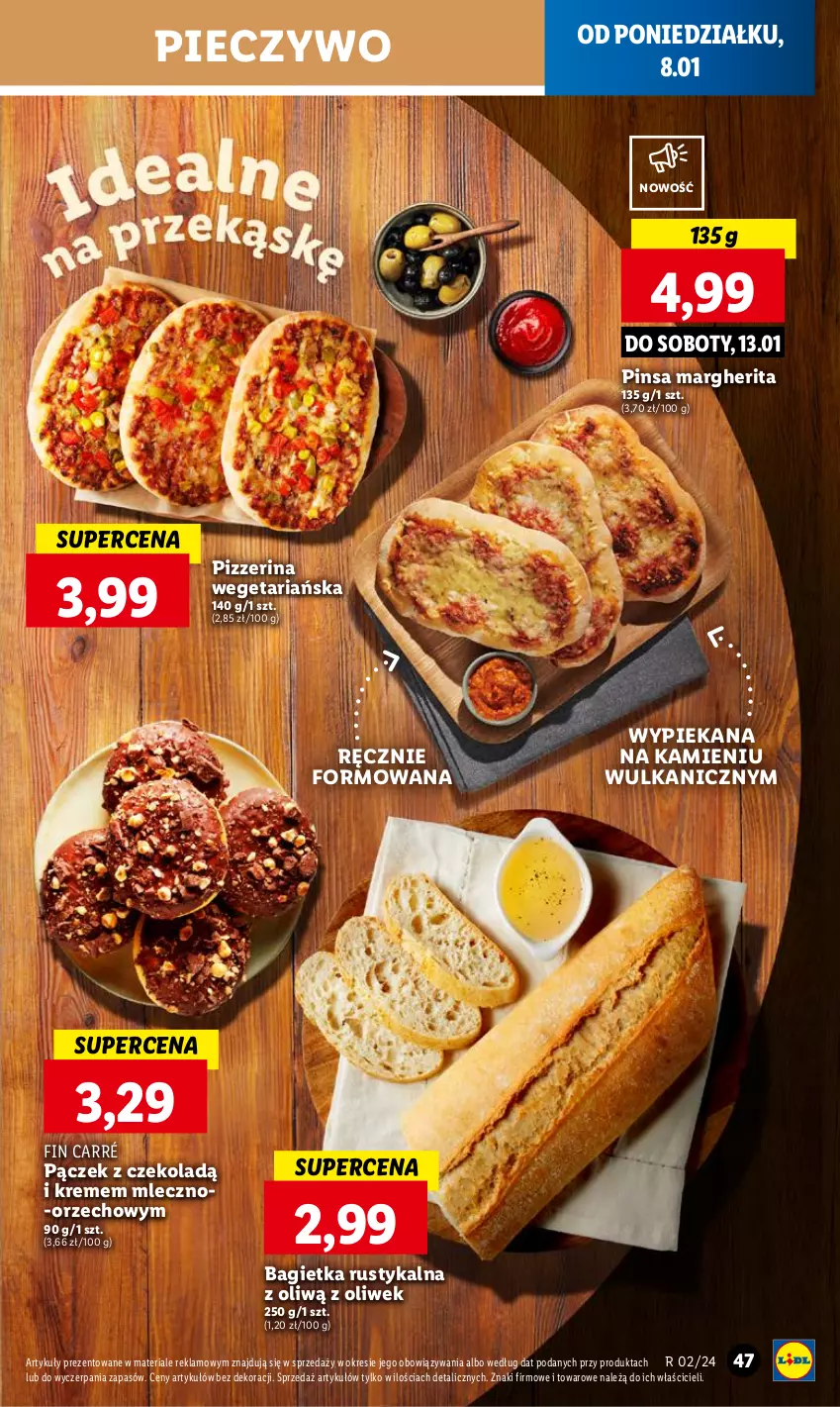 Gazetka promocyjna Lidl - GAZETKA - ważna 08.01 do 10.01.2024 - strona 49 - produkty: Bagietka, Pączek, Piec, Pieczywo, Pizzerina, Rust