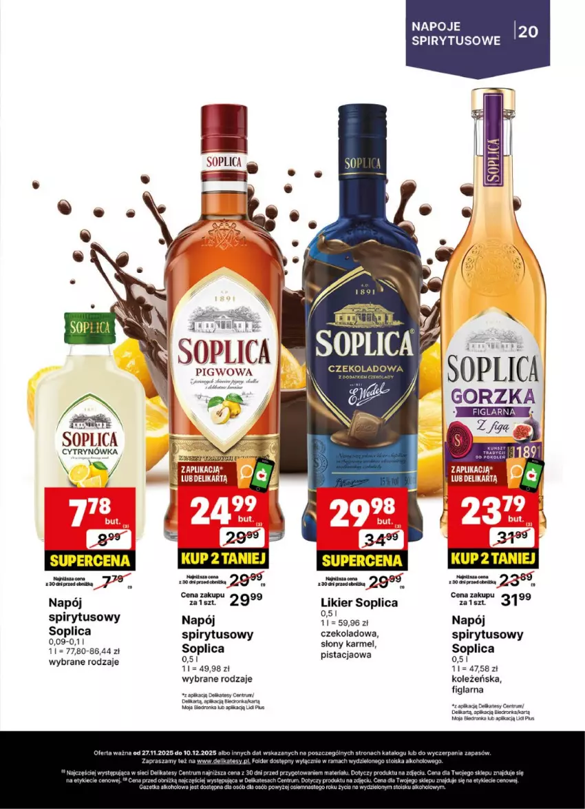 Gazetka promocyjna Delikatesy Centrum - Delibarek DC48-DC49 - ważna 27.11 do 10.12.2025 - strona 20 - produkty: Likier, Napój, Napoje, Rama, Rum, Soplica