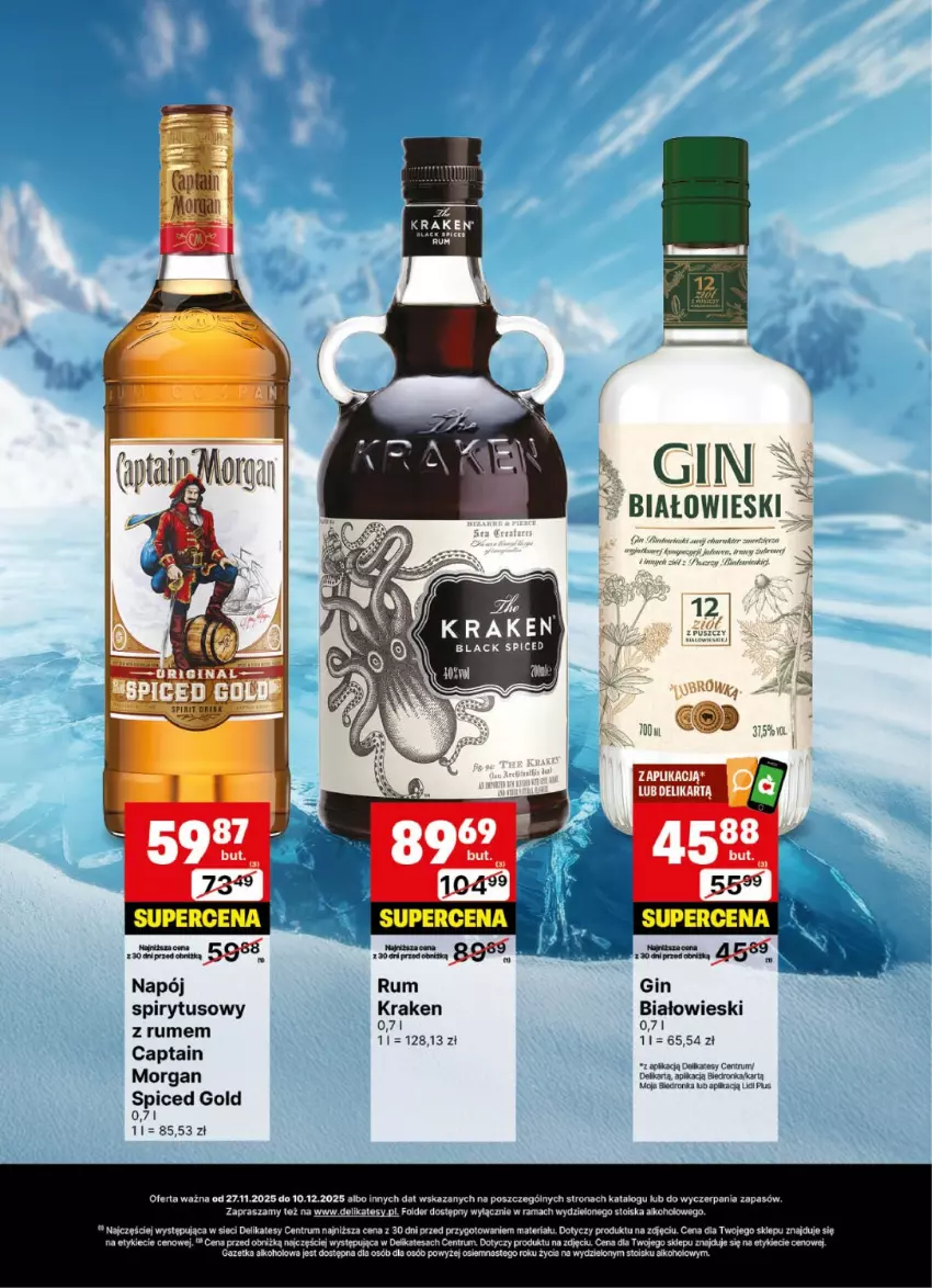 Gazetka promocyjna Delikatesy Centrum - Delibarek DC48-DC49 - ważna 27.11 do 10.12.2025 - strona 27 - produkty: Gin, Lack, Napój, Rama, Rum