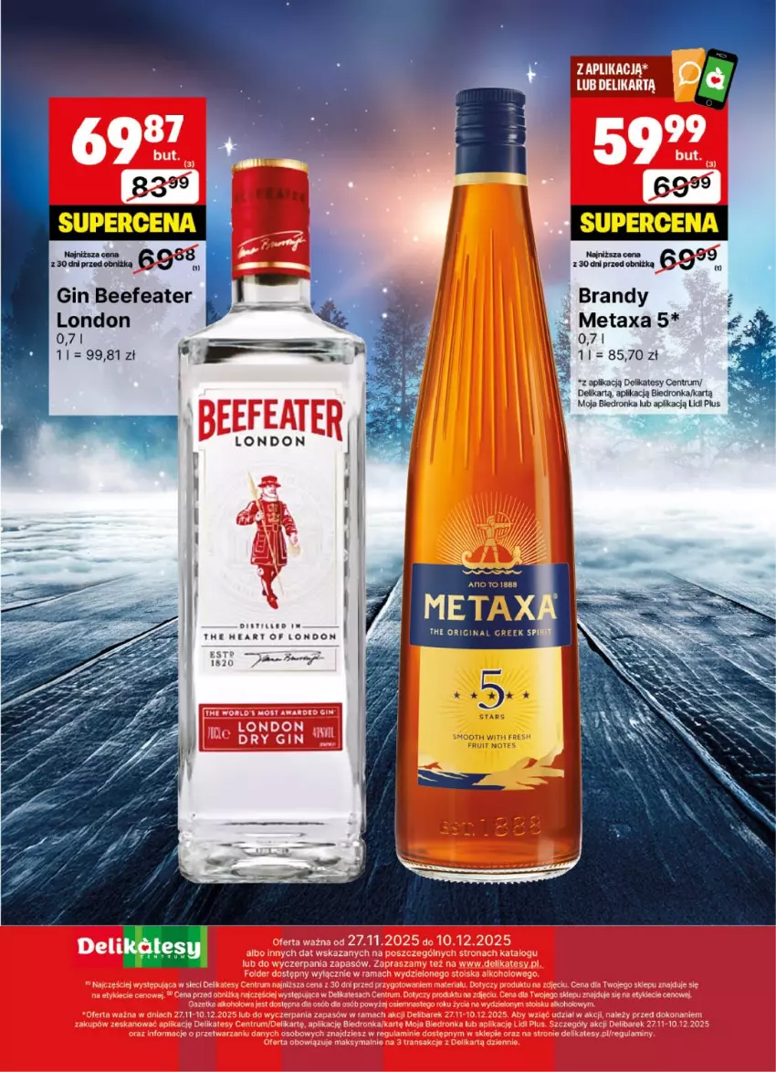 Gazetka promocyjna Delikatesy Centrum - Delibarek DC48-DC49 - ważna 27.11 do 10.12.2025 - strona 28 - produkty: Brandy, Gin, Metaxa, Rum