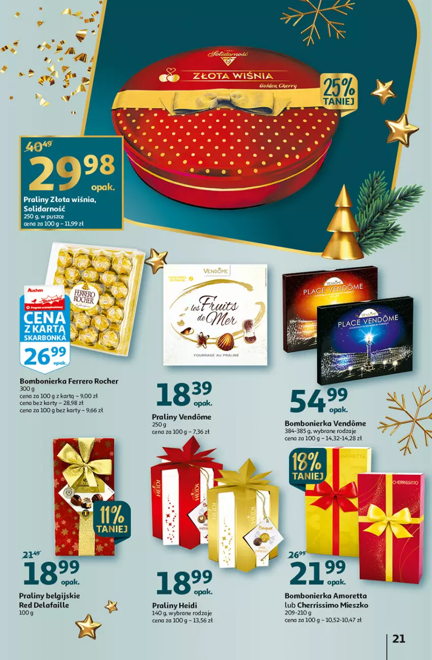 Gazetka promocyjna Auchan - Gazetka Magia Wigilijnego Stołu Auchan Hipermarket - ważna 15.12 do 24.12.2022 - strona 21 - produkty: Fa, Ferrero, Ferrero Rocher, Praliny