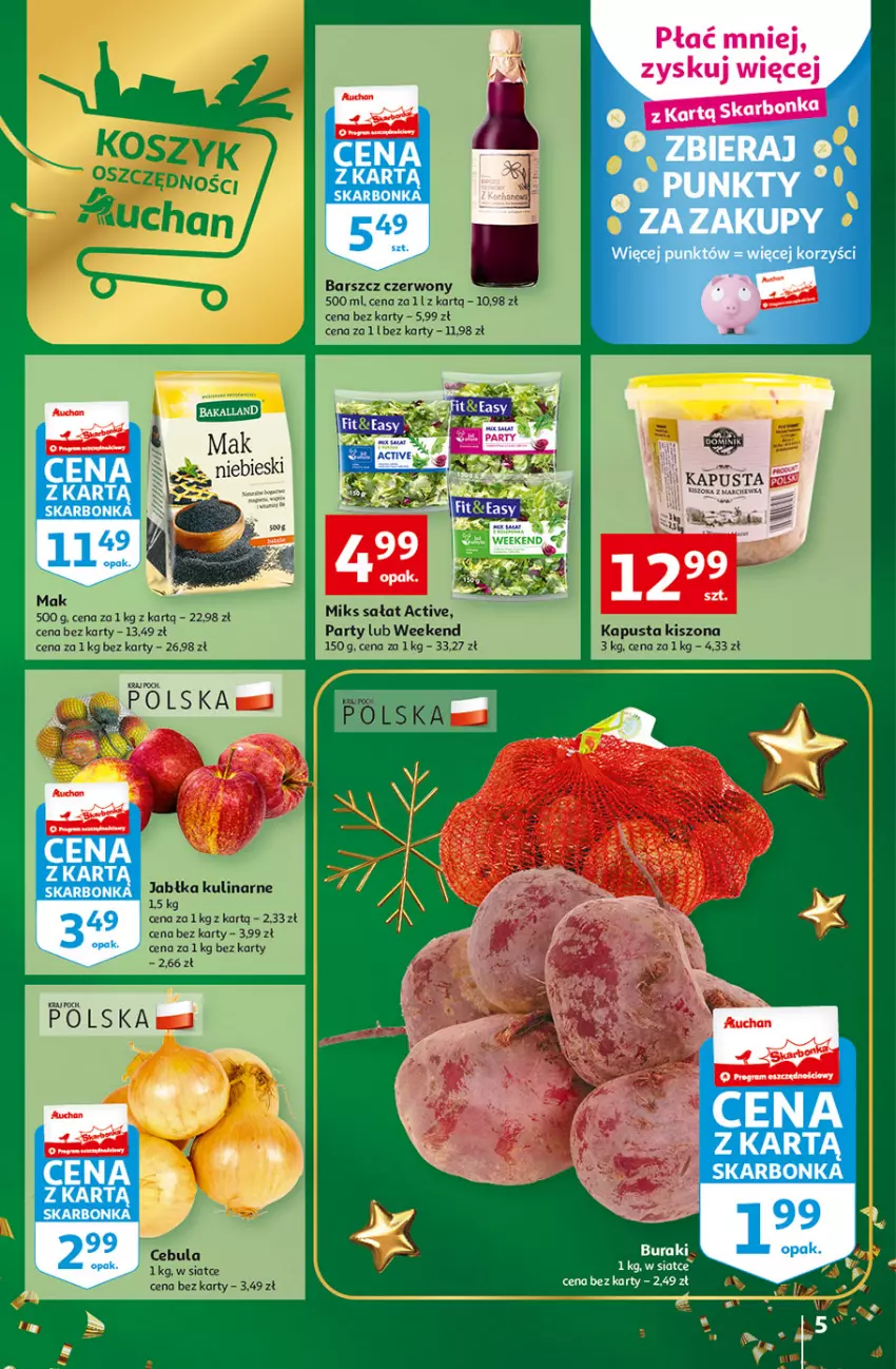 Gazetka promocyjna Auchan - Gazetka Magia Wigilijnego Stołu Auchan Hipermarket - ważna 15.12 do 24.12.2022 - strona 5 - produkty: Sałat