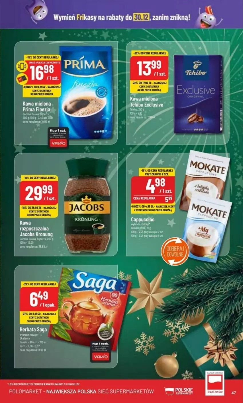 Gazetka promocyjna PoloMarket - ważna 27.12 do 30.12.2023 - strona 42 - produkty: Herbata, Jacobs, Kawa, Kawa mielona, Kawa rozpuszczalna, Noż, Saga, Top