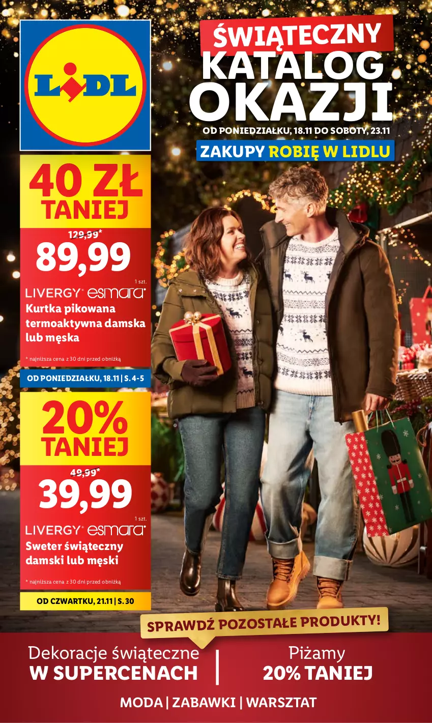 Gazetka promocyjna Lidl - GAZETKA - ważna 18.11 do 23.11.2024 - strona 1 - produkty: Kurtka, Moda, Sweter