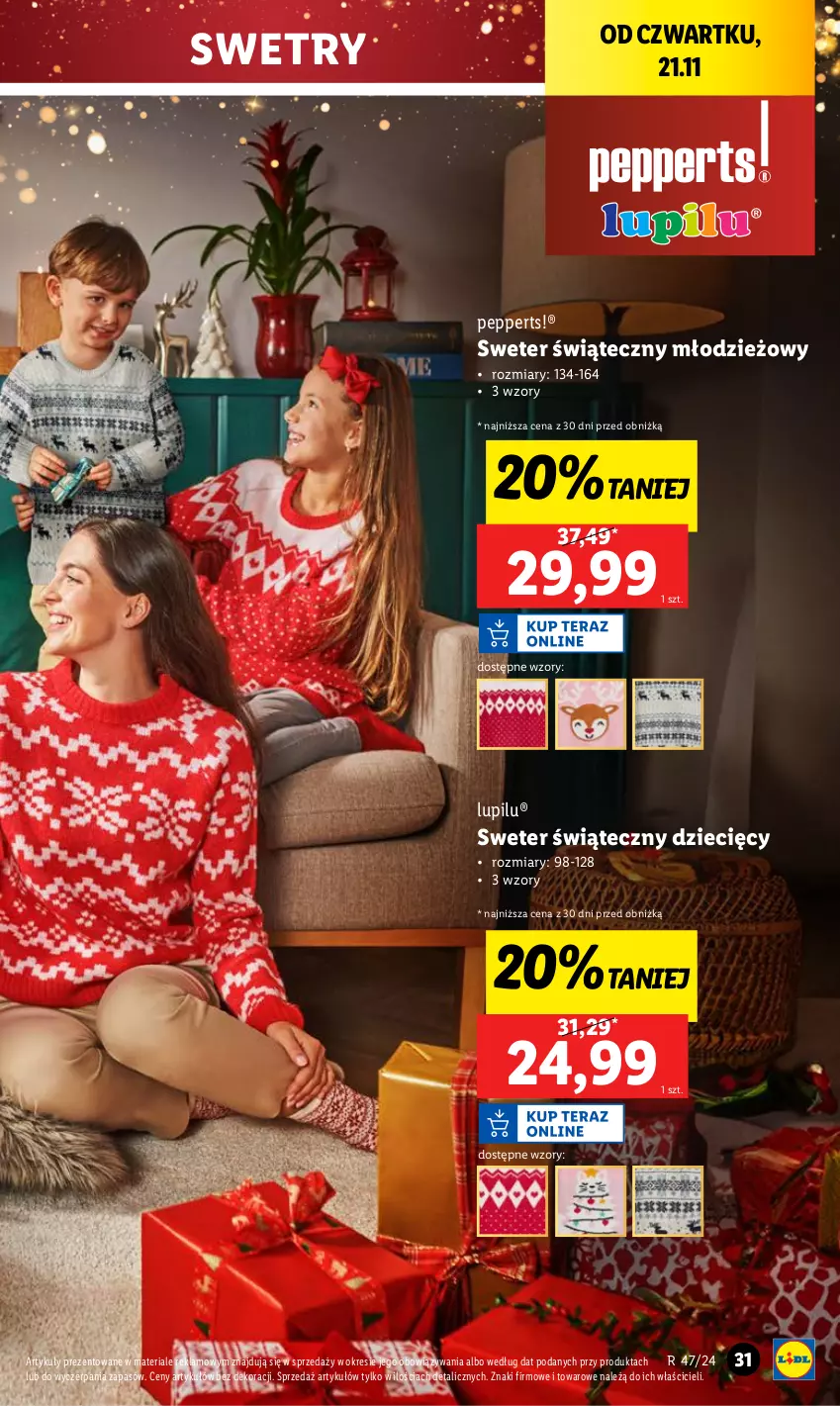 Gazetka promocyjna Lidl - GAZETKA - ważna 18.11 do 23.11.2024 - strona 33 - produkty: Dzieci, Sweter