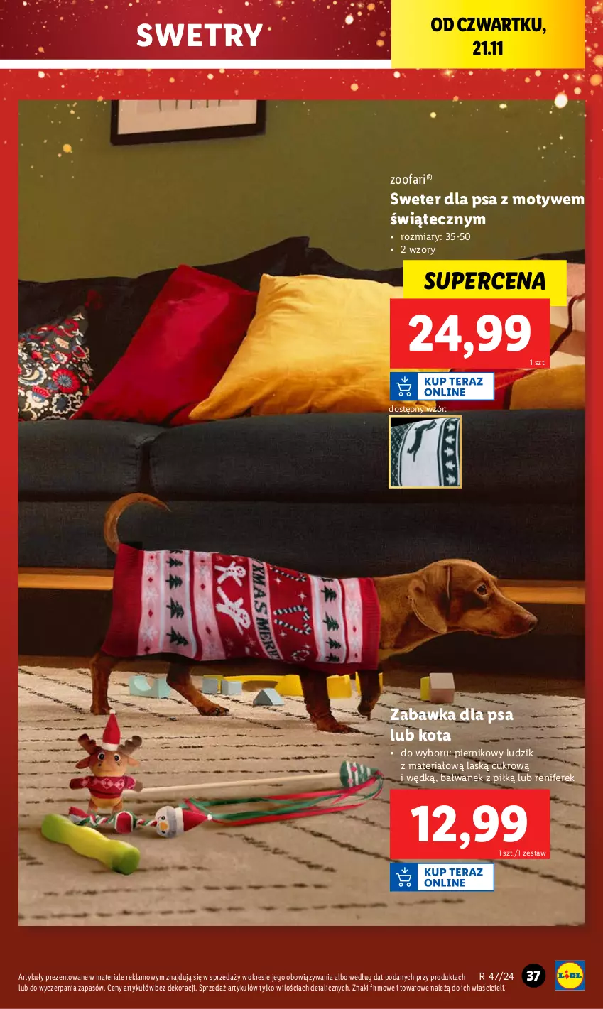 Gazetka promocyjna Lidl - GAZETKA - ważna 18.11 do 23.11.2024 - strona 39 - produkty: Fa, Piernik, Renifer, Sweter, Zabawka