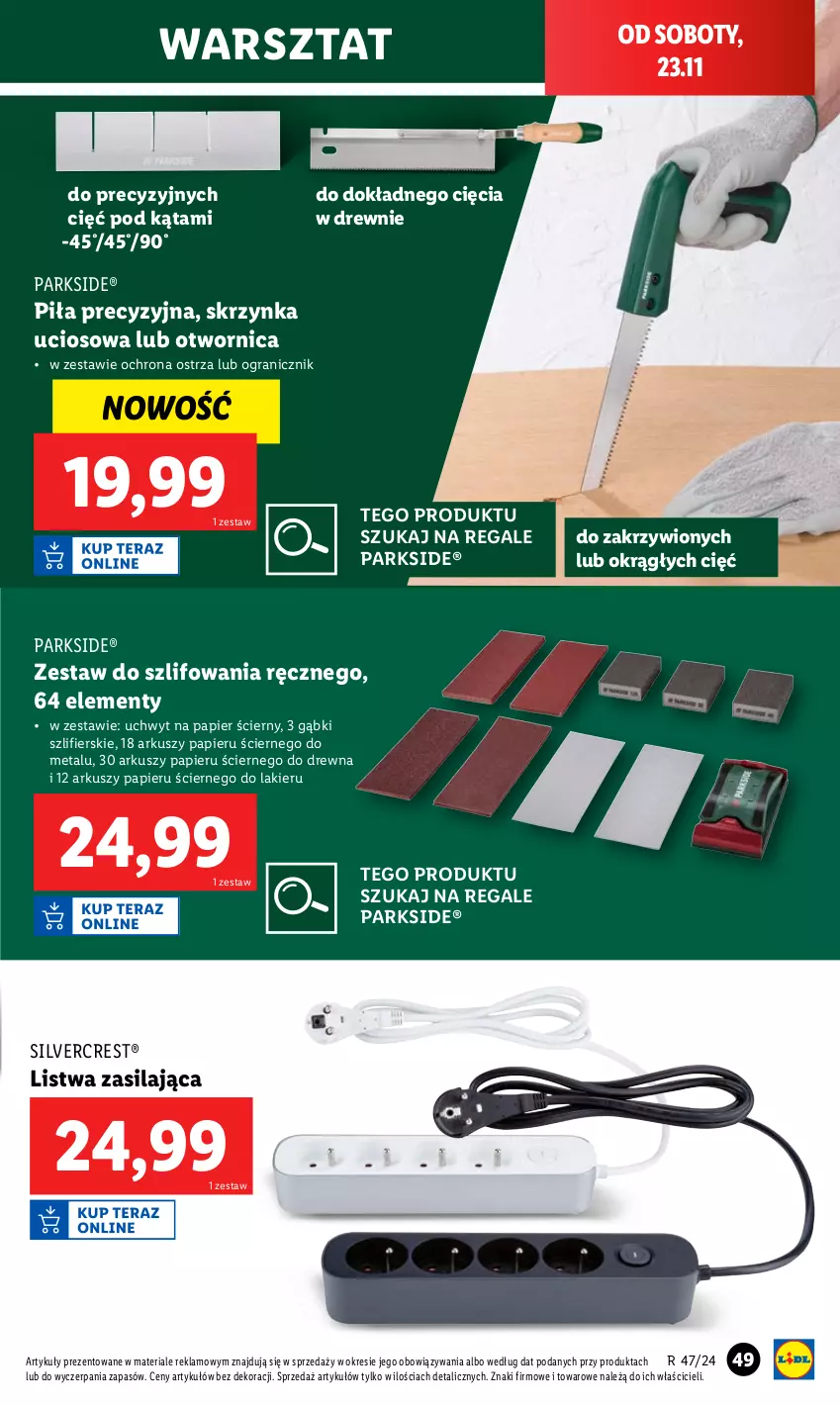 Gazetka promocyjna Lidl - GAZETKA - ważna 18.11 do 23.11.2024 - strona 53 - produkty: Gra, Lakier, Listwa, Papier, Papier ścierny, Parkside, Silvercrest