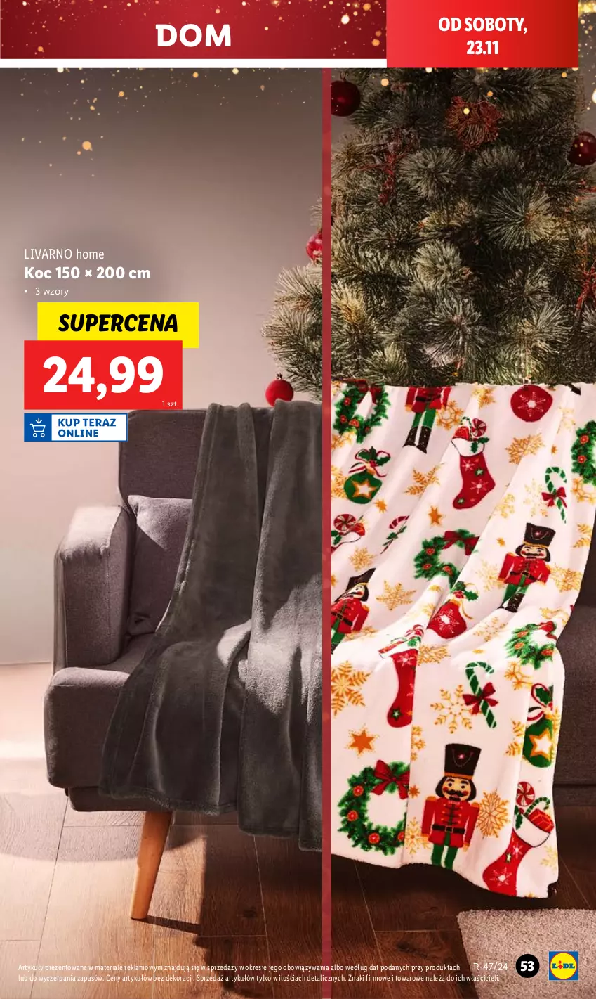 Gazetka promocyjna Lidl - GAZETKA - ważna 18.11 do 23.11.2024 - strona 57 - produkty: Ivar, Koc