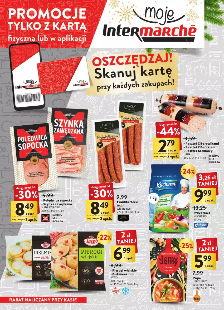 Gazetka promocyjna Intermarche - Gazetka Intermarche - ważna 15.12 do 19.12.2022 - strona 14 - produkty: Frankfurterki, Kucharek, Madej Wróbel, Pasztet, Pierogi, Polędwica, Szynka, Zupa