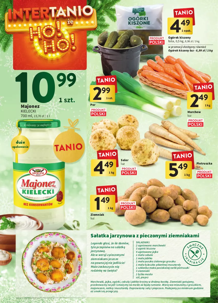 Gazetka promocyjna Intermarche - Gazetka Intermarche - ważna 15.12 do 19.12.2022 - strona 18 - produkty: Cebula, Gry, Koc, Majonez, Mus, Ogórek, Piec, Pieprz, Pietruszka, Por, Rum, Sałat, Sałatka, Sól, Szklanka, Warzywa, Ziemniaki