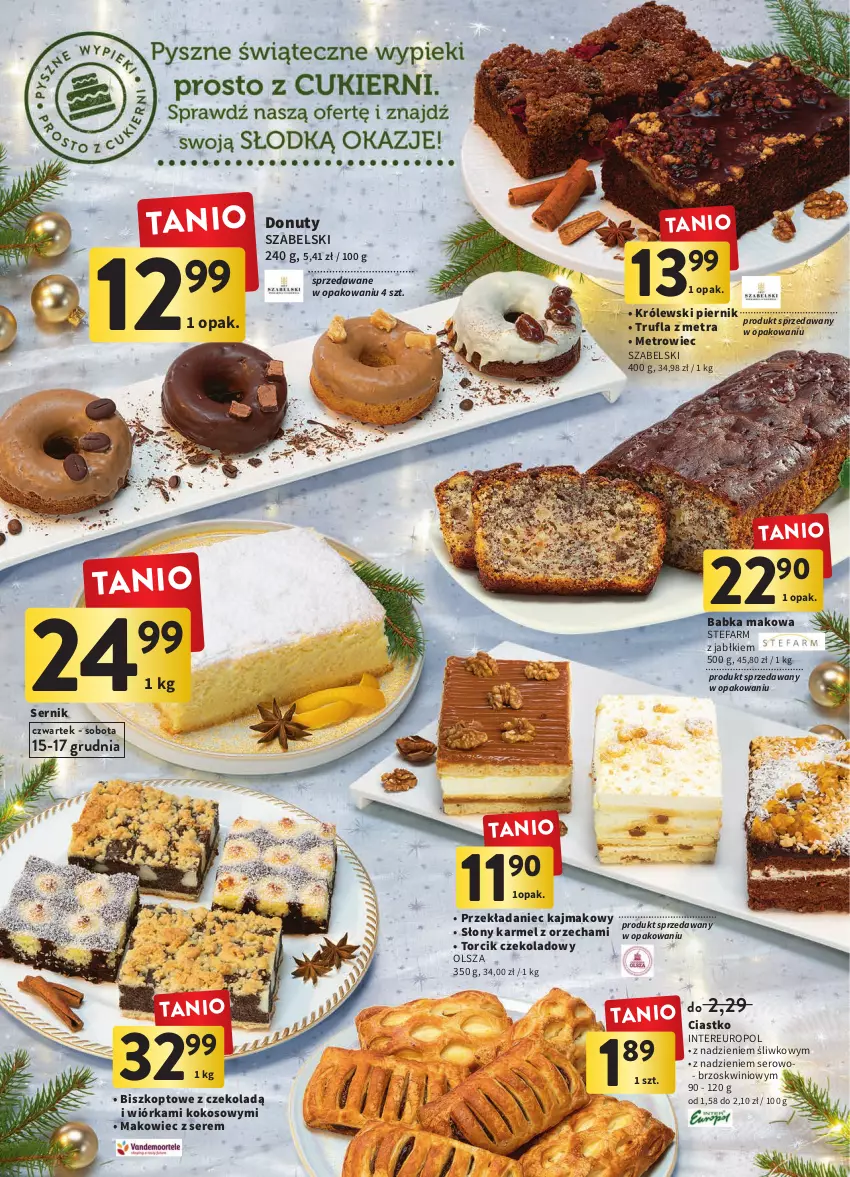 Gazetka promocyjna Intermarche - Gazetka Intermarche - ważna 15.12 do 19.12.2022 - strona 4 - produkty: Babka, Donut, Fa, Kokos, Królewski, Makowiec, Metro, Nuty, Piernik, Ser