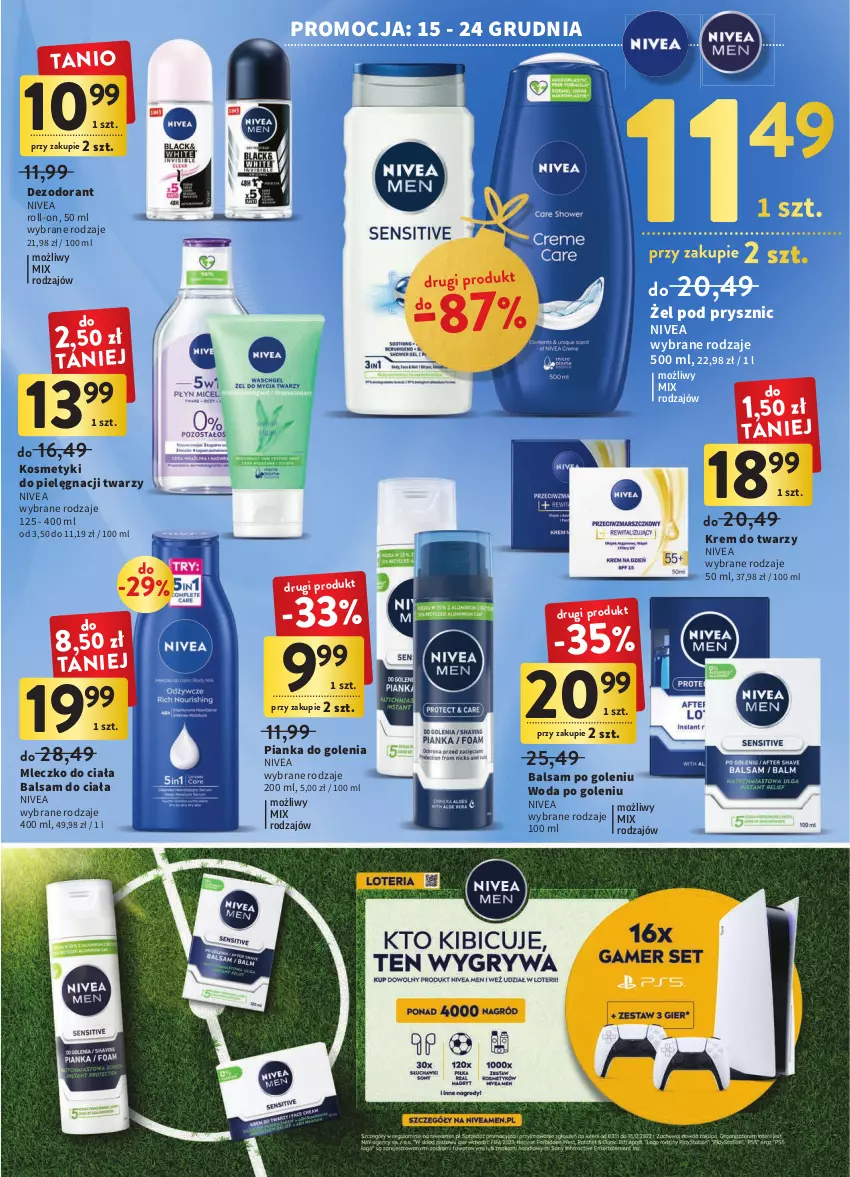 Gazetka promocyjna Intermarche - Gazetka Intermarche - ważna 15.12 do 19.12.2022 - strona 41 - produkty: Balsam do ciała, Balsam po goleniu, Dezodorant, Kosmetyki do pielęgnacji, Krem do twarzy, Mleczko, Mleczko do ciała, Nivea, Pianka do golenia, Woda, Woda po goleniu