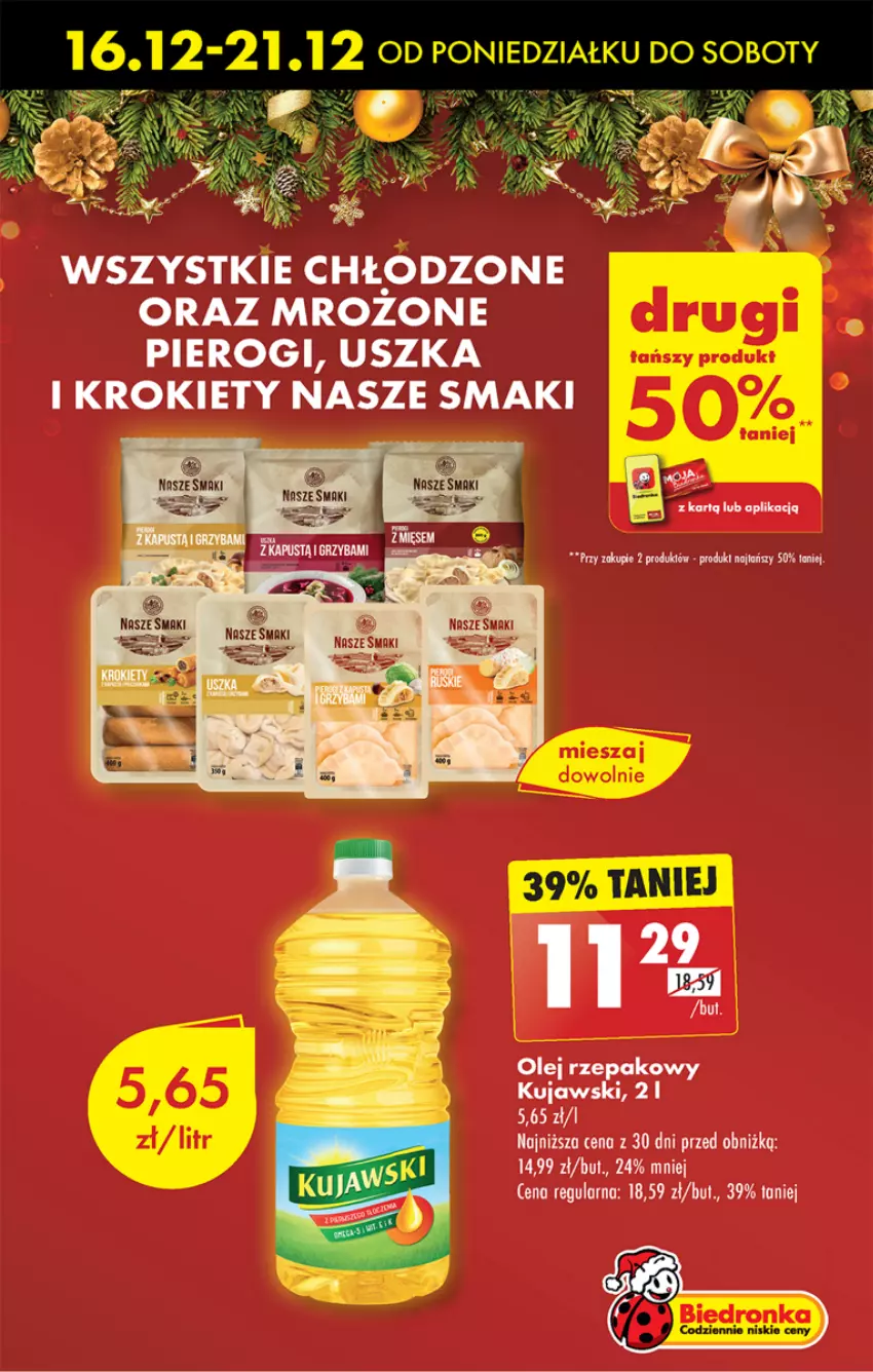 Gazetka promocyjna Biedronka - Od Poniedziałku - ważna 16.12 do 21.12.2024 - strona 11 - produkty: Krokiety, Kujawski, Olej, Olej rzepakowy, Pierogi