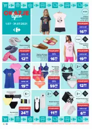 Gazetka promocyjna Carrefour - Gazetka Okazje lipca - Gazetka - ważna od 31.07 do 31.07.2021 - strona 18 - produkty: Top, Kapcie, Koszula nocna, Biustonosz, Kosz, Koszula, Figi, Piżama