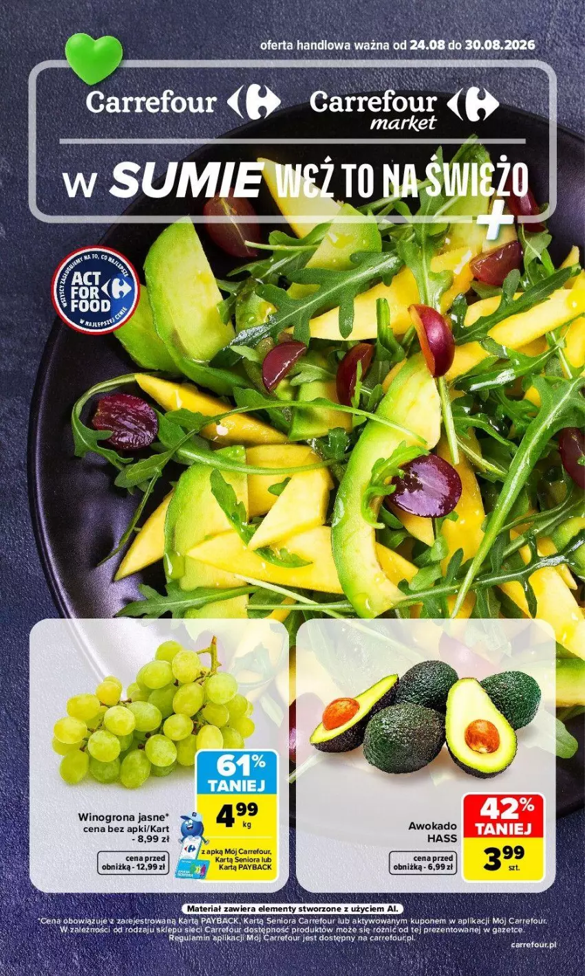 Gazetka promocyjna Carrefour - Gazetka Carrefour, Market w SUMIE weź to na świeżo - ważna 24.08 do 30.08.2026 - strona 1 - produkty: Wino, Winogrona