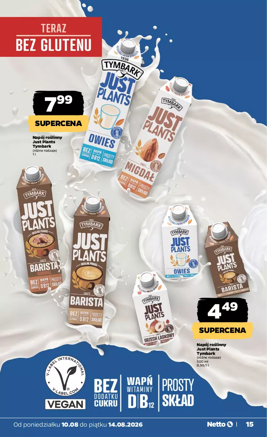Gazetka promocyjna Netto - Od Poniedziałku - ważna 10.08 do 14.08.2026 - strona 15 - produkty: Napój, Napój roślinny, Tymbark