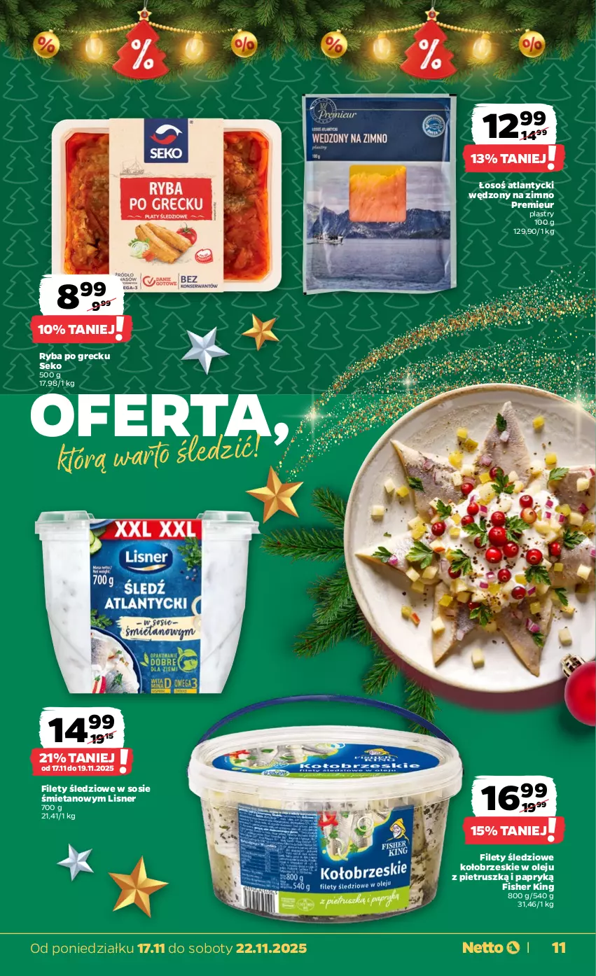 Gazetka promocyjna Netto - Od Poniedziałku - ważna 17.11 do 22.11.2025 - strona 11 - produkty: Lisner, Olej, Ryba, Ryba po grecku, SEKO, Sos