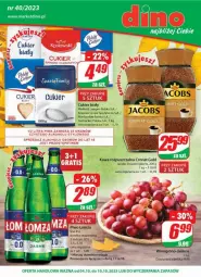 Gazetka promocyjna Dino - Gazetka - ważna od 10.10 do 10.10.2023 - strona 1 - produkty: Piwo, Kawa rozpuszczalna, Pur, JBL, Cukier, Kawa, Jacobs, Wino