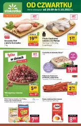 Gazetka promocyjna Stokrotka - Market - Gazetka - ważna od 05.10 do 05.10.2022 - strona 1 - produkty: Kurczak, Cheerios, Corn flakes, Filet z piersi kurczaka, Kawa mielona, Kawa, Szarlotka, Tarczyński, Winogrona, Kabanos, Wino, Segafredo, Nestlé